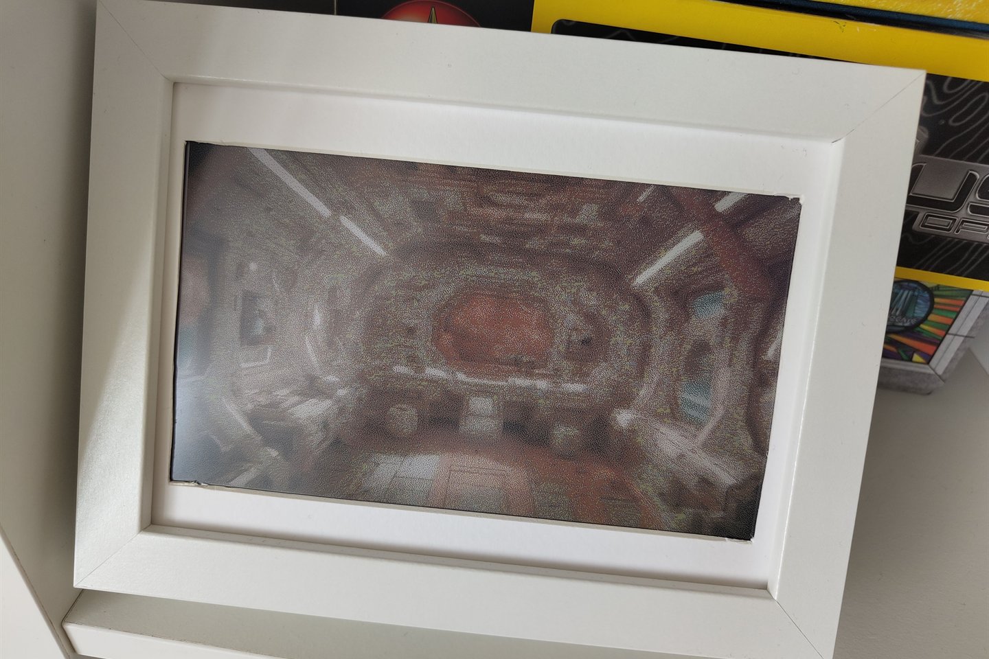 My e-paper art frame displaying a locally generated science-fiction scene